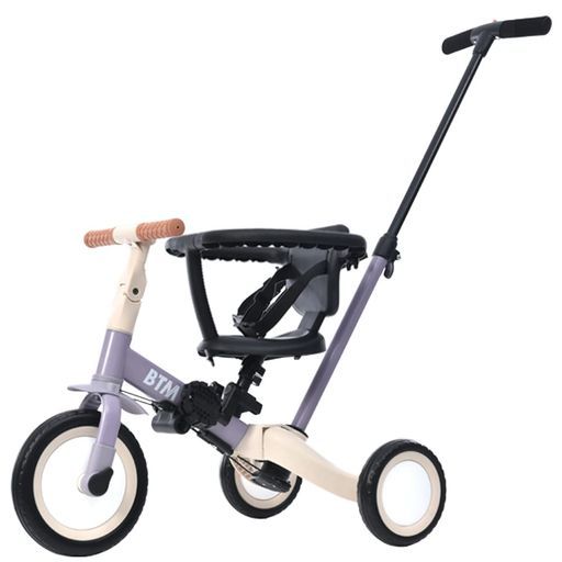 パープル】BTM子供用三輪車5in1自転車二輪車補助輪キックバイク