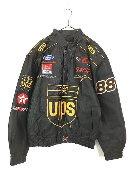 古着 90s JH DESIGN 「UPS」 本革 オール レザー レーシング 