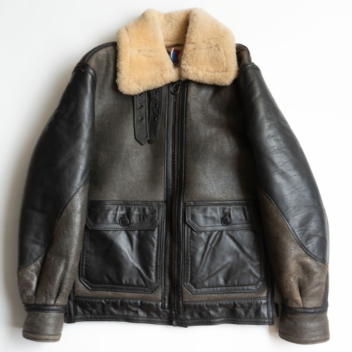 SCHOTT ムートンボンバージャケット 36 グレー フライト レザー ジャケット 25090698