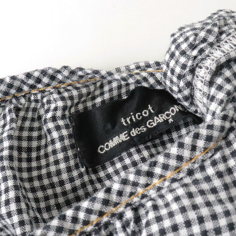 AD2020 tricot COMME des GARCONS トリココムデギャルソン ギンガムチェック変形プルオーバーブラック ブラウス【2400013452205】 AD2020 tricot COMME des GARCONS トリココムデギャルソン ギンガム