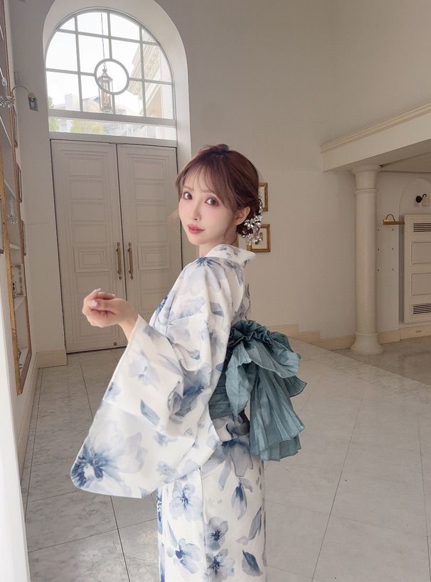 3点セット2Way水彩花柄浴衣セット[fy027] 3点セット2Way水彩花柄浴衣セット[fy027] | レディース