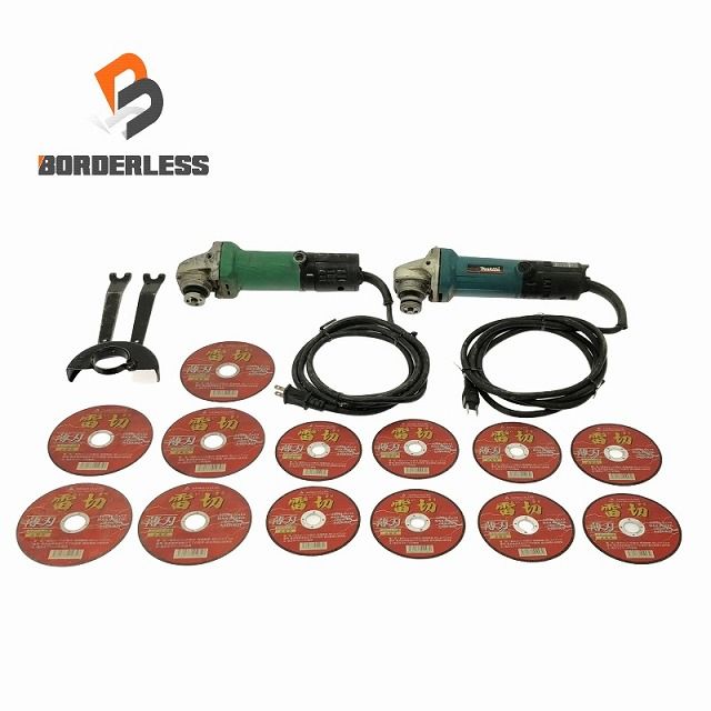 2台セット makita ディスクグラインダ 9533BL HITACHI ディスクグラインダ G10SM3 替刃13枚付き 106608