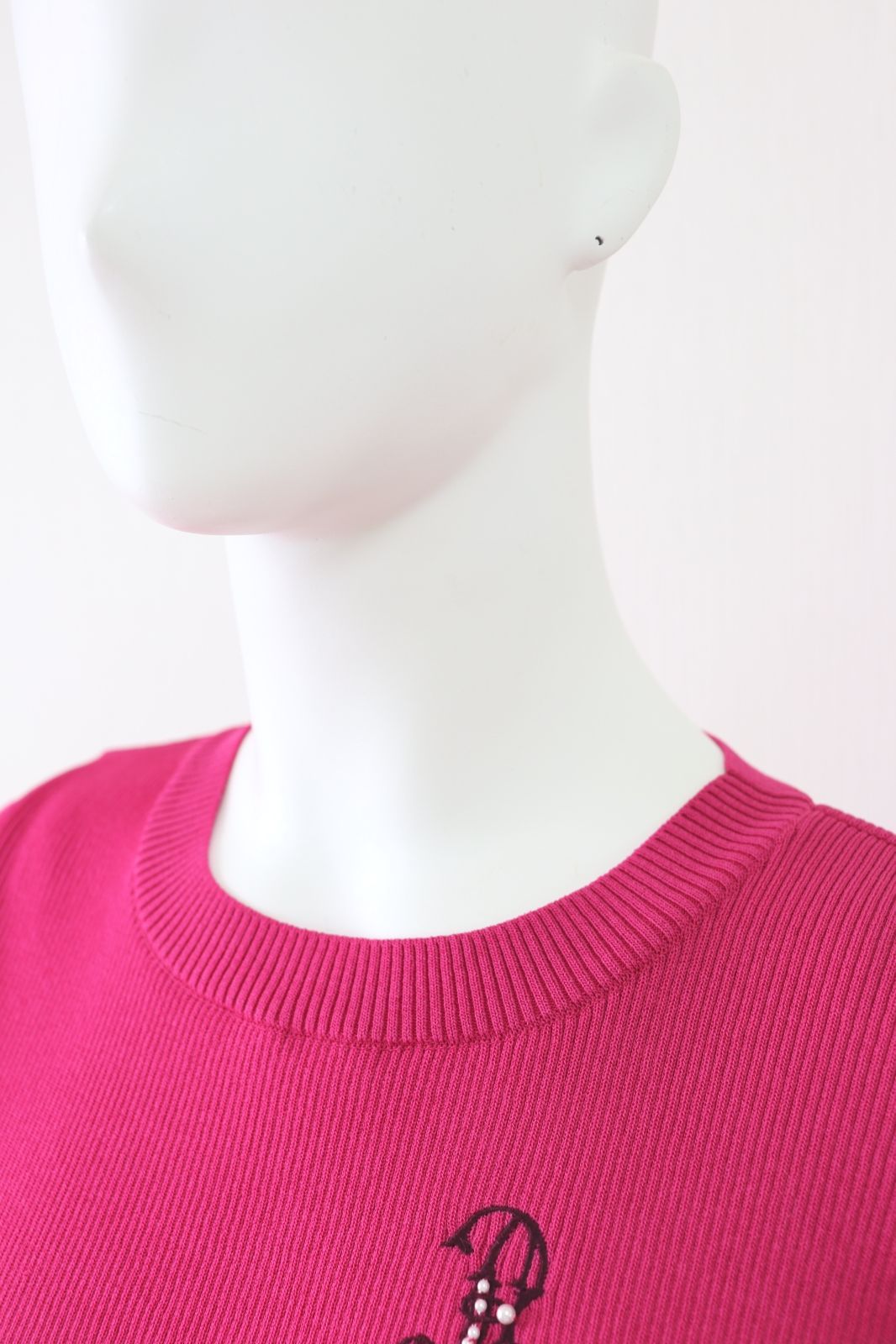 R刺繍パフスリーブニットトップス 6322080