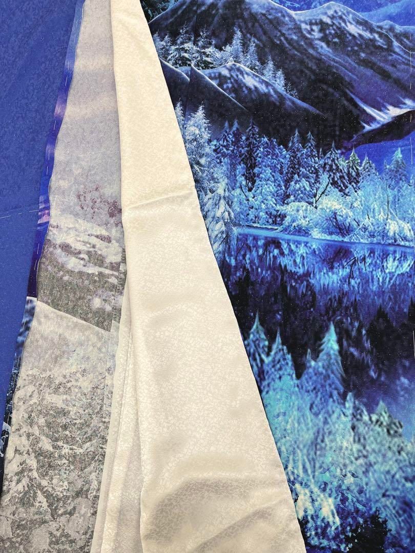 訪問着 仮絵羽 未仕立て品 横段 銀彩 正絹 八掛付き 舞台衣装 大衆演劇 訪問着 未仕立て品 仮絵羽 銀通し オーロラ 正絹 八掛付き 大衆演劇