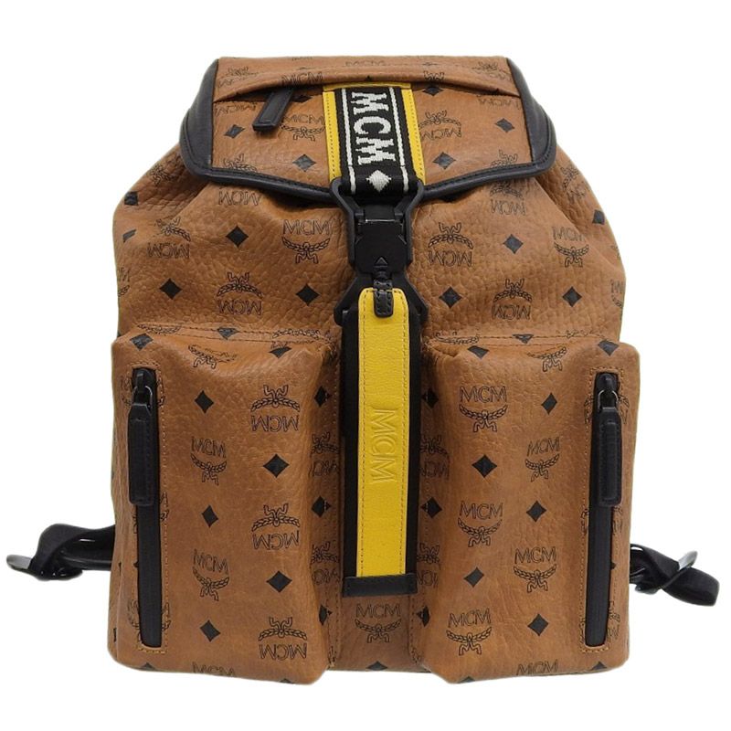 エムシーエム MCM ヴィセトス バックパック リュックサック PVC ブラウン|ブラック|イエロー 新入荷 OB2448