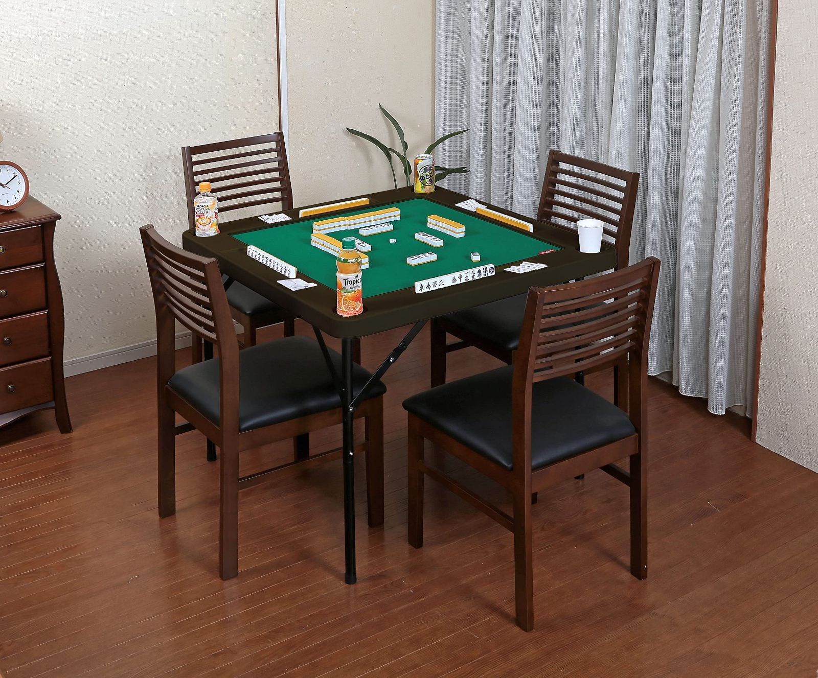 在庫 高さが調節できる麻雀テーブル ブラウン Vita インテリア 座卓 ビータ Vita ダイニングテーブル マージャン 雀卓 高さ2段階