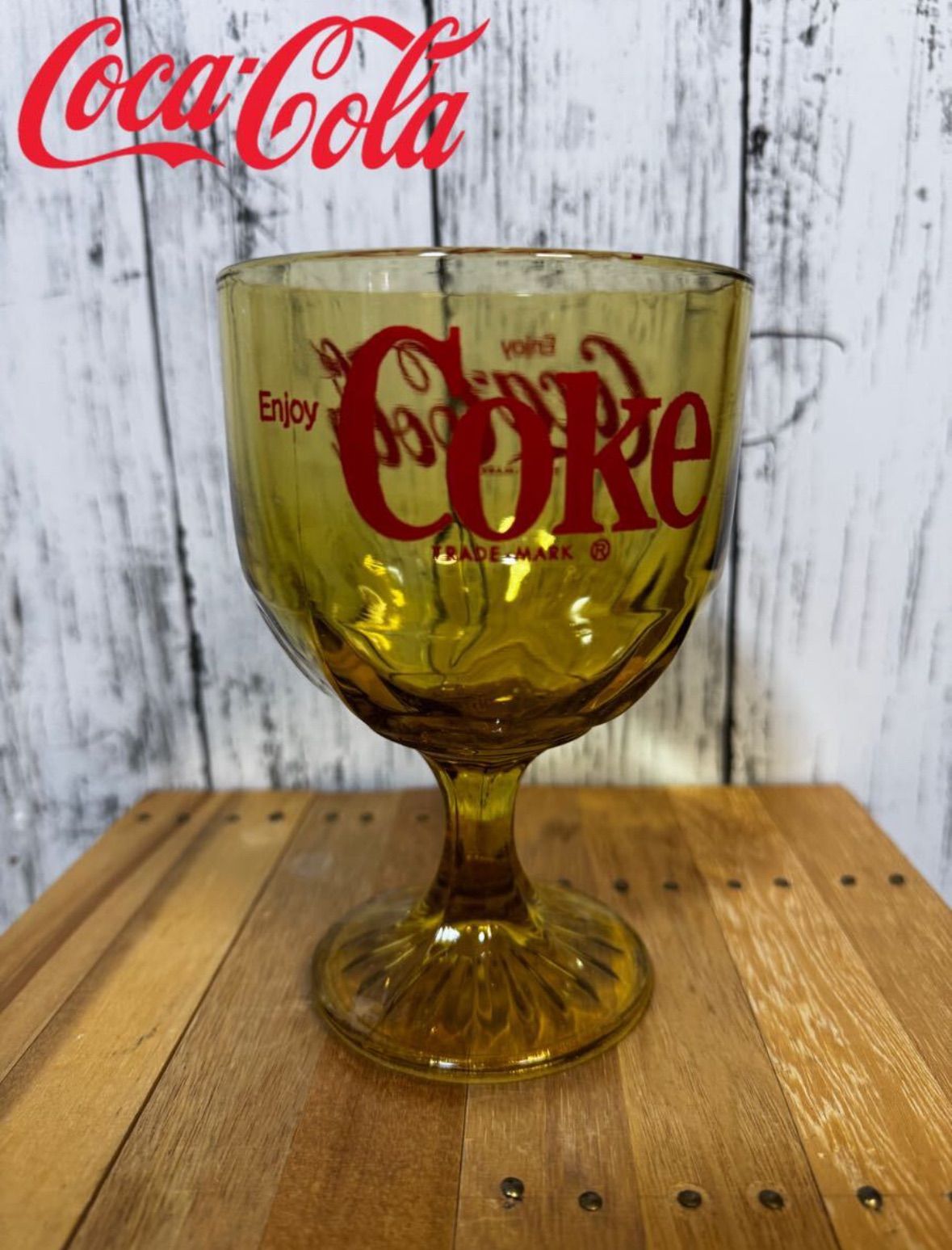 当時物 Coca-Cola コカコーラ アンバーゴブレット