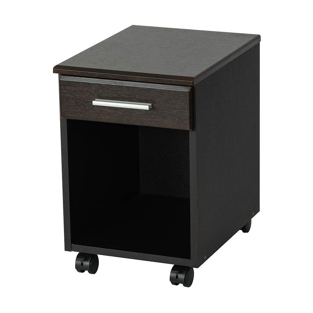 木製キャスターワゴン ダーク木目 ナカバヤシ AMW-201DM