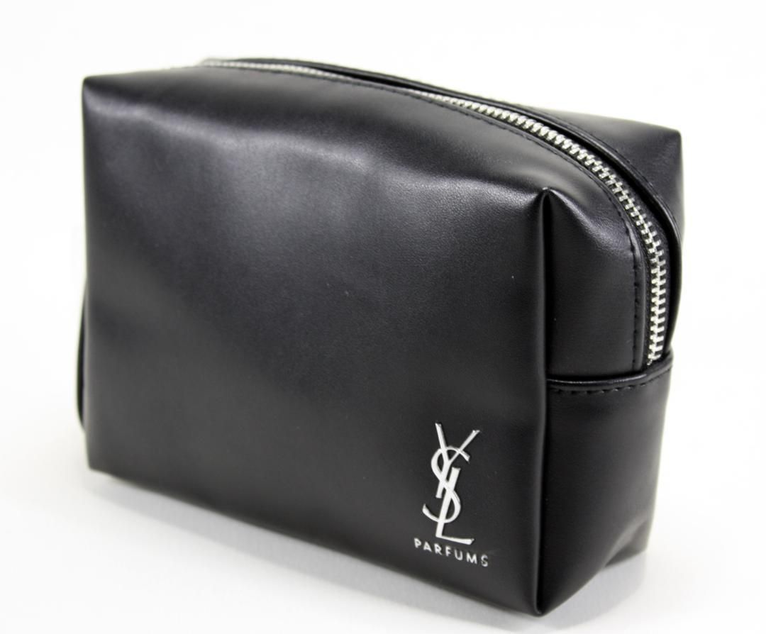 YSL】イヴ•サンローラン PUスクエアポーチ ブラック 【新品未使用