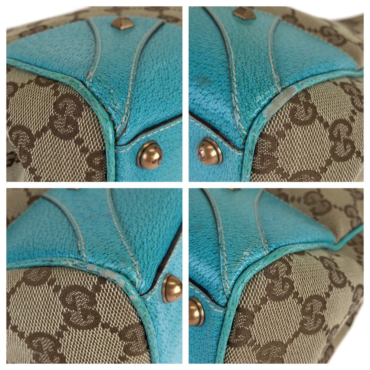 GUCCI グッチ ニュージャッキー GG柄 ライトブルー 水色 ベージュ GG 