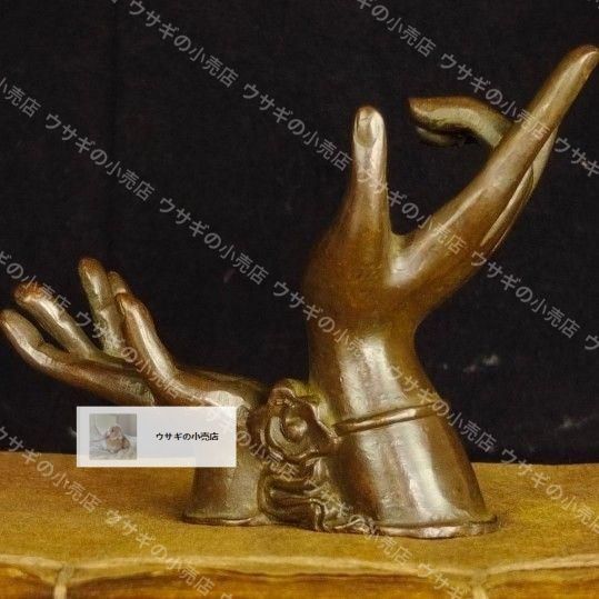 新品・未使用】銅細工 仏手蓮華 置物 具 香道具 装飾品 工芸品