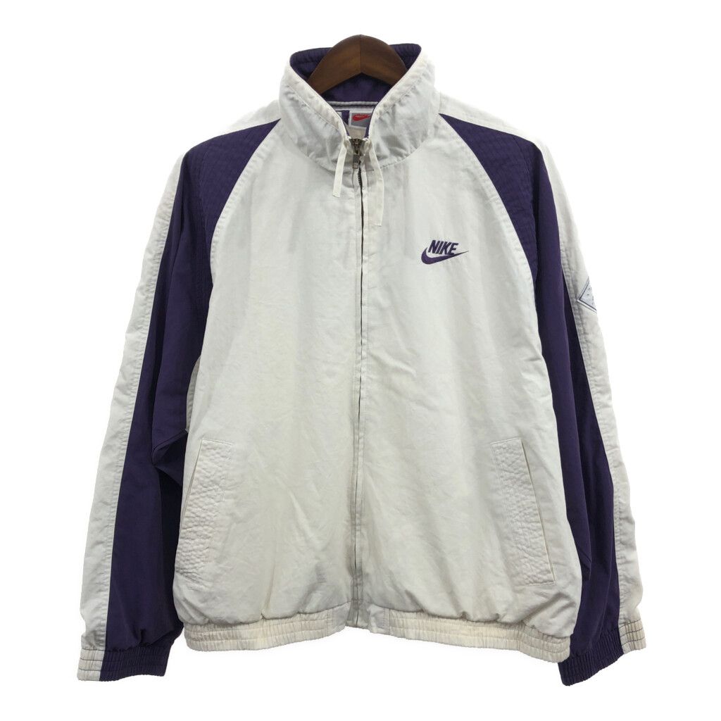SALE/// 90年代 NIKE ナイキ SUPREME COURT トラックジャケット スポーツ 防寒 ホワイト (メンズ L) Q1821 90年代 NIKE ナイキ SUPREME COURT トラックジャケット スポーツ 防寒