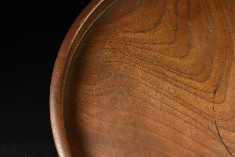 蔵A2738b 民藝 欅刳貫 大盆 43.5ｃｍ 鳥取民芸