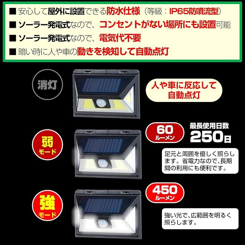 エルパ (ELPA) LEDセンサーウォールライ ソーラー式 ESL-K102SL