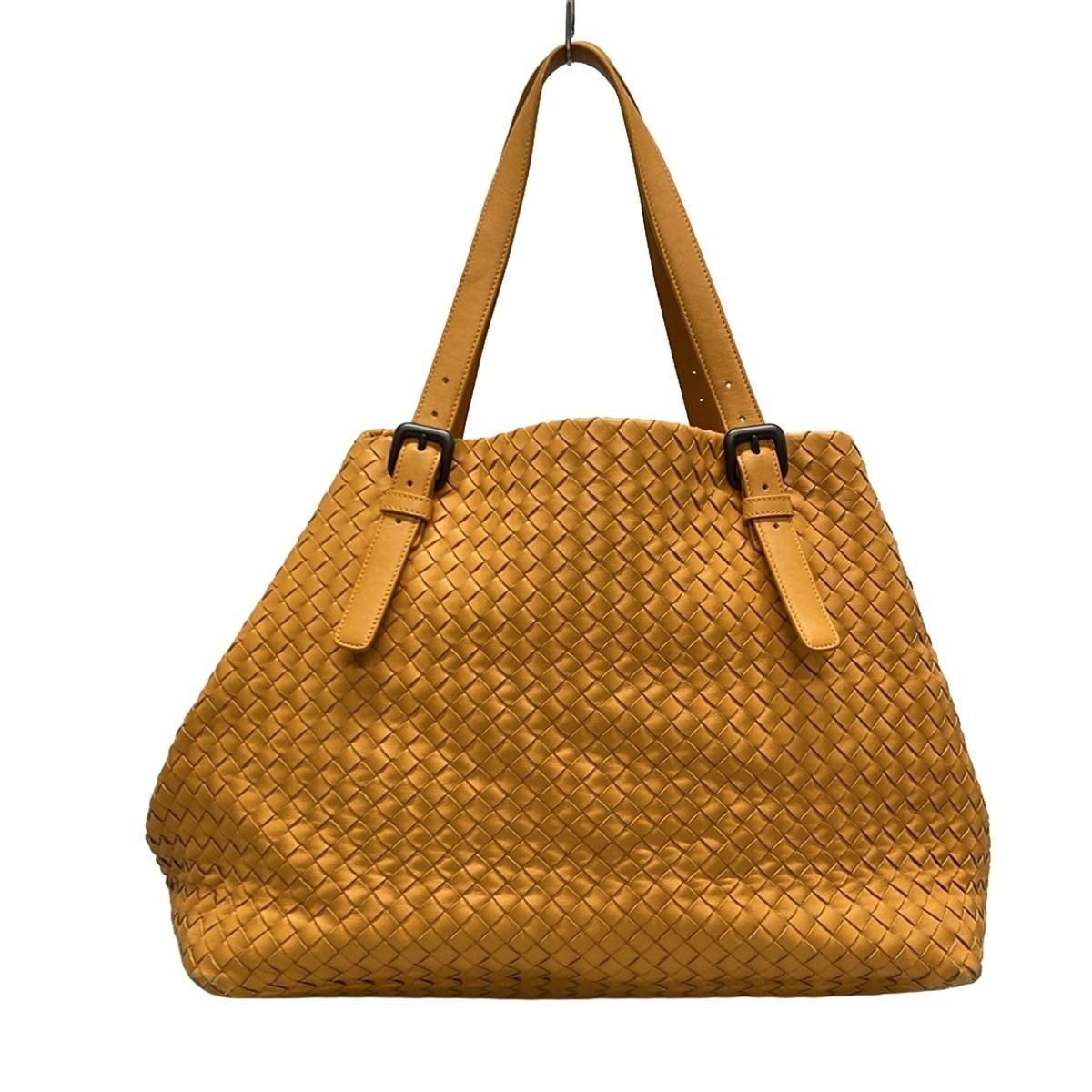 BOTTEGA VENETA(ボッテガヴェネタ) トートバッグ イントレチャート ナッパ ラージ チェスタバッグ 272154 イエロー レザー -  メルカリ