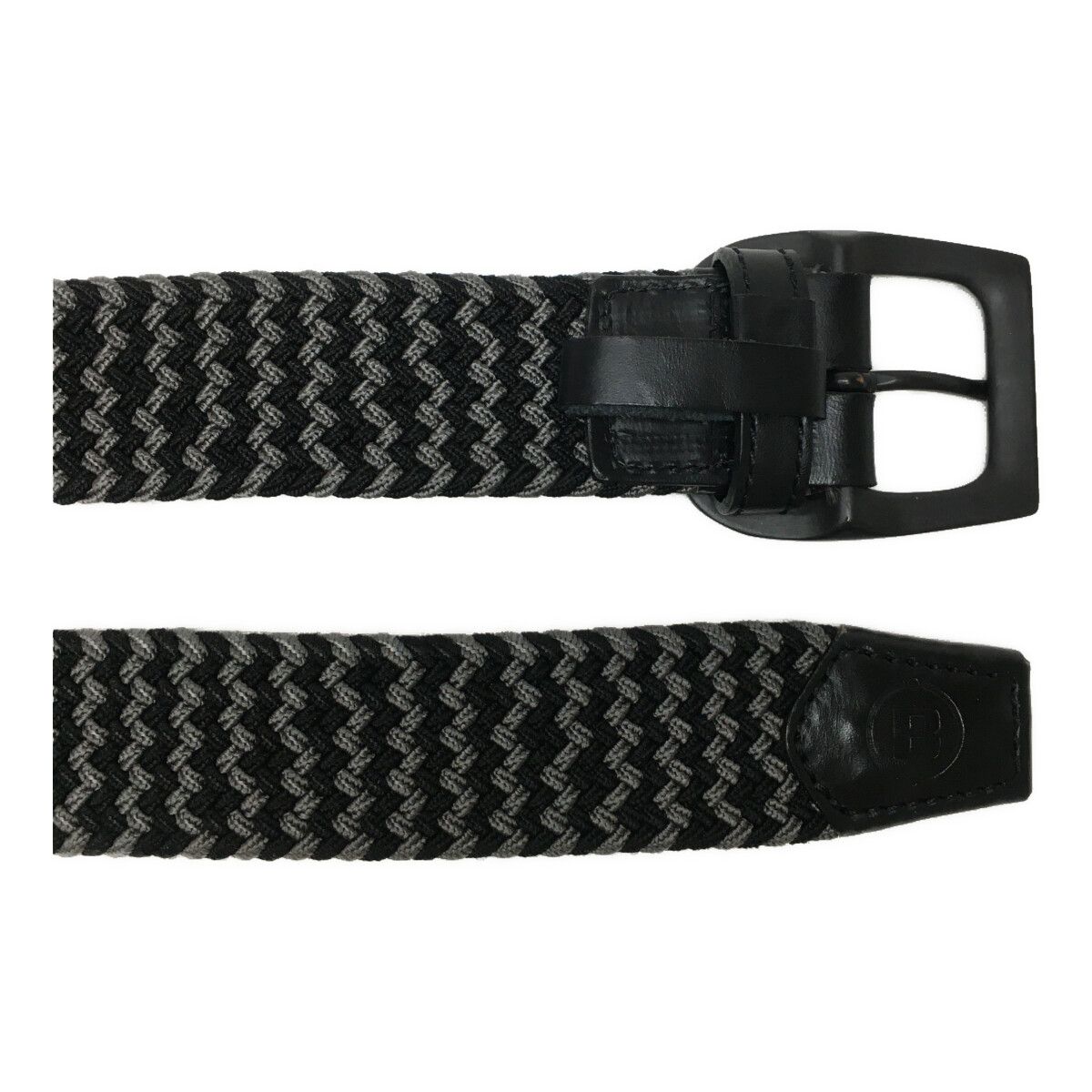 ブリーフィング BRIEFING メッシュベルト 黒 ブラック　M 編み込み 中古 ブリーフィング BRIEFING ベルト M 黒×グレー ブラック 編み込み
