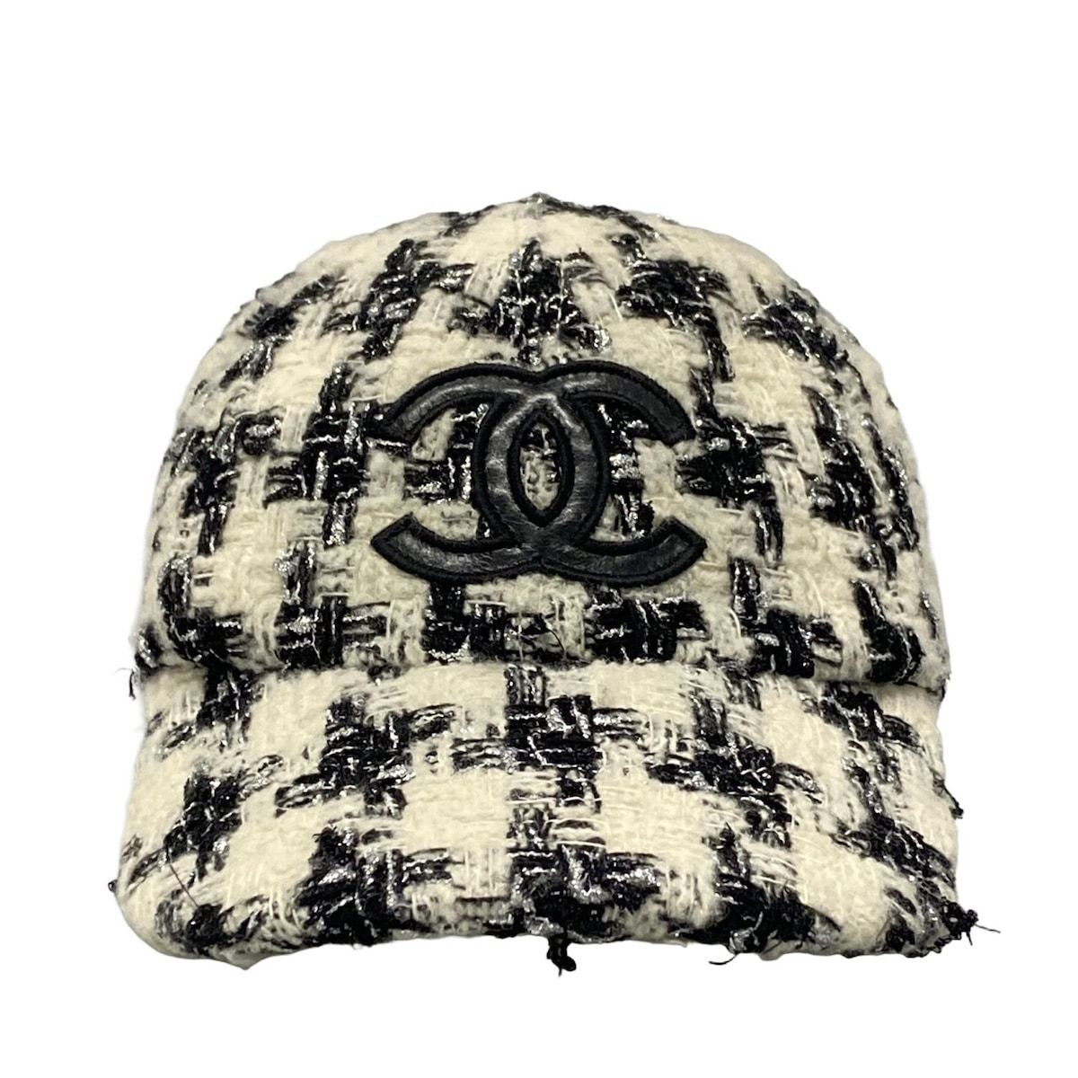 CHANEL ツイードキャップ キャップ - グリッター ツイード、ピンク、イエロー、グリーン