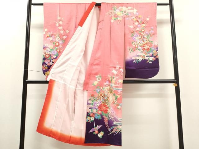 平和屋着物□長襦袢 無双仕立て 麻の葉文様 洗える着物 CAAY3774xi