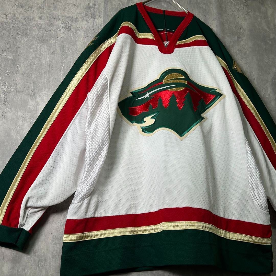  CCM カナダ製 ミネソタ ワイルド ゲームシャツ 刺繍 NHL XL Minnesota Wild jersey made in Canada ユニフォーム アイスホッケー