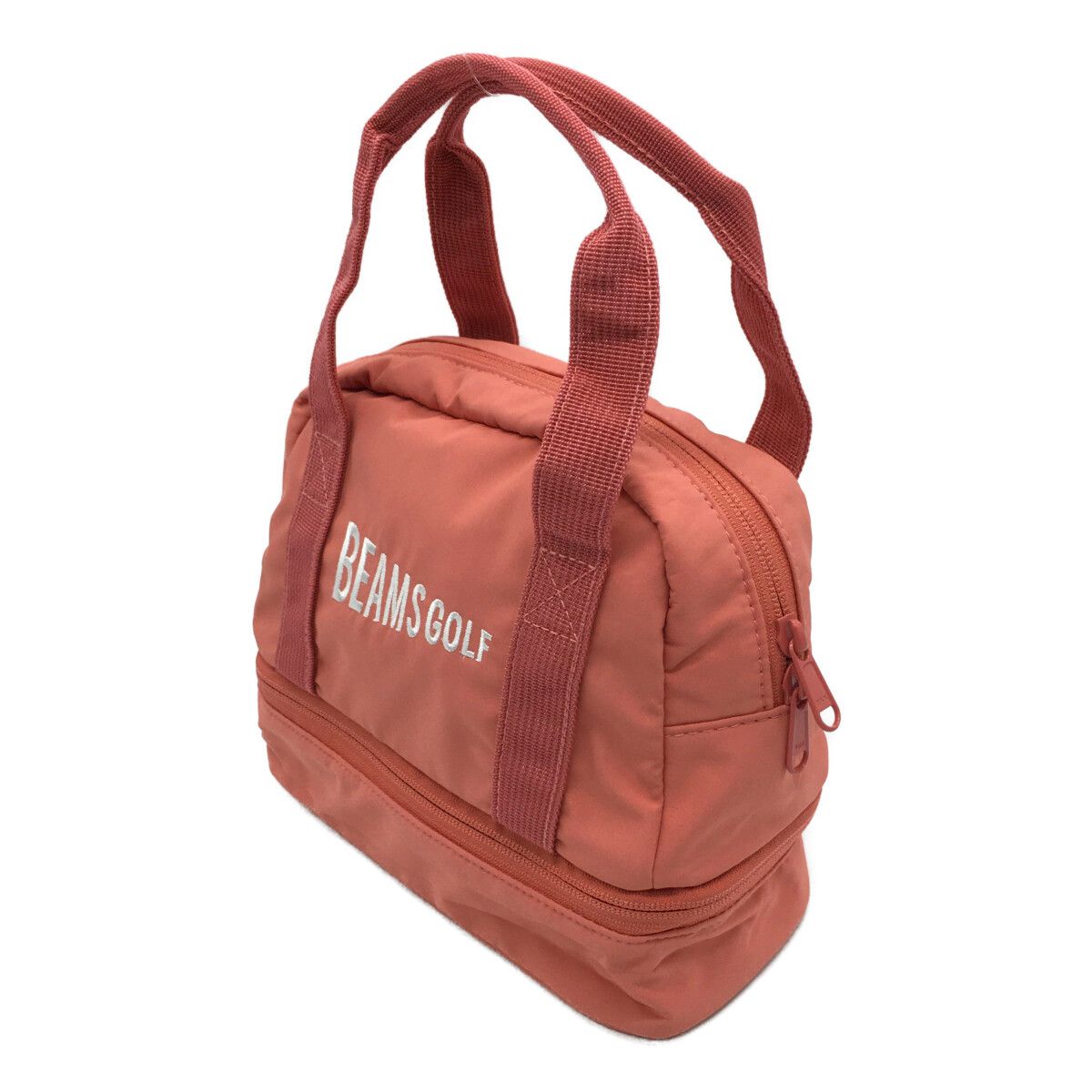 BEAMS - coco 中古 ビームスゴルフ BEAMSGOLF カートバッグ サーモンピンク ラウンドバッグ 保冷付き シンプル 中古 ビームスゴルフ BEAMSGOLF カートバッグ サーモンピンク