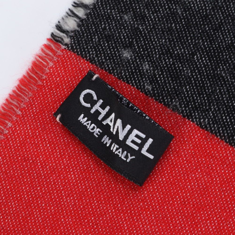 極美品 シャネル ロゴ カシミヤ マフラー ストール ショール シルク  