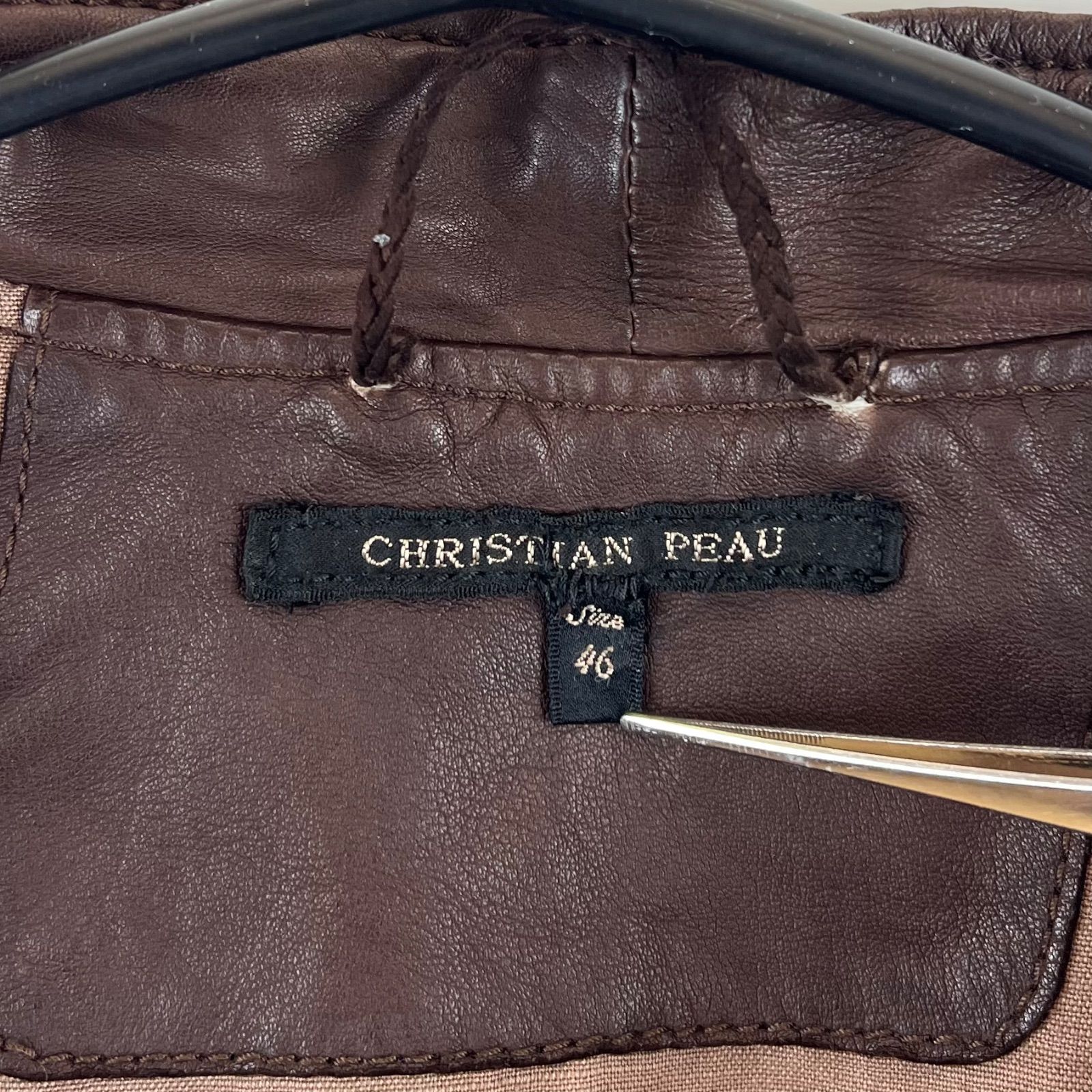 CHRISTIAN PEAU y2k SHEEP SKIN leather riders jacket 46