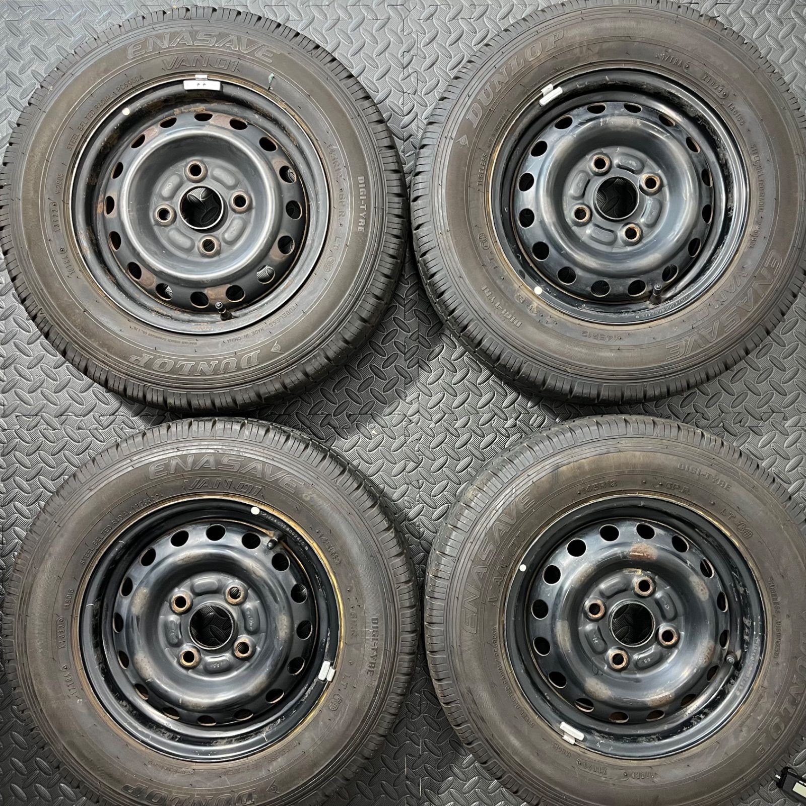 22 23年製 145R12 6PR LT ダンロップ エナセーブVAN01 ダイハツ ハイゼット サマータイヤ 夏タイヤ