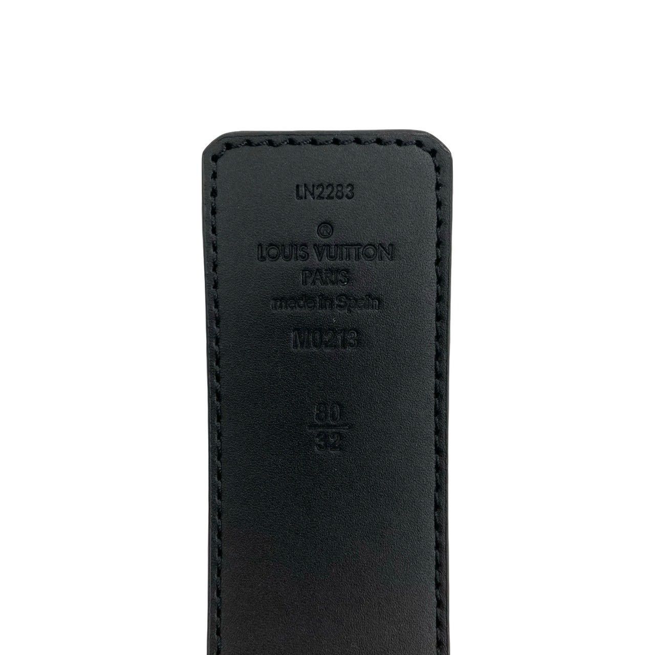 Louis Vuitton モノグラム サンチュール ブラック レザー LVロゴ