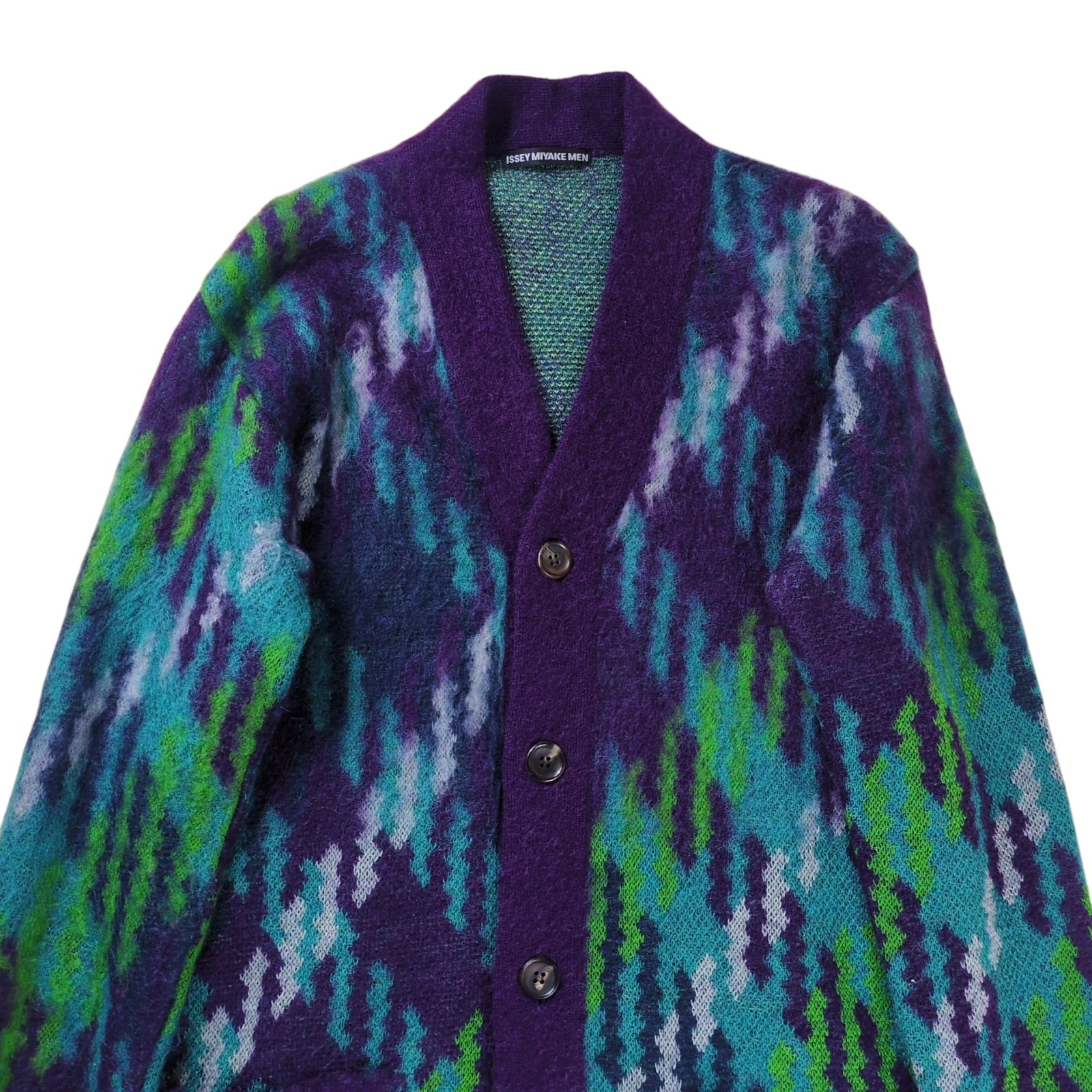 ISSEY MIYAKE MEN Geometric Pattern Mohair Long Cardigan - メルカリ