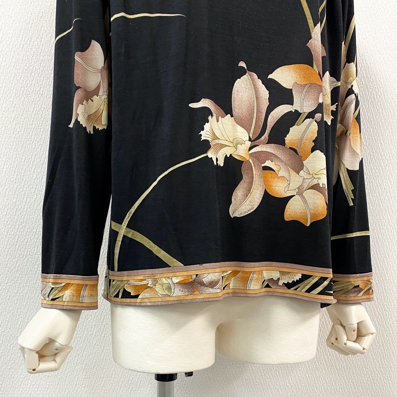 85i12 LEONARD レオナール 美しい花柄プリント ニット セーター  