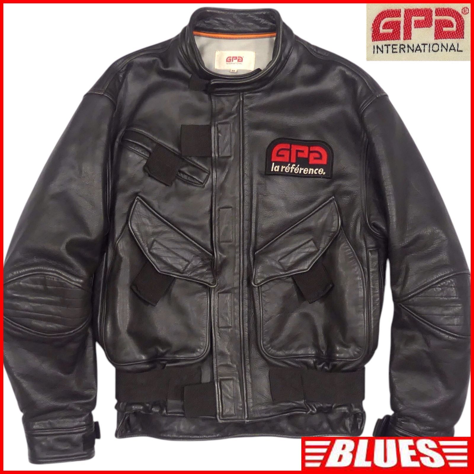 GPA ジーピーエー ライダースジャケット 本革 シングル メンズ レザージャケット M アルミ加工 バイク レザーライダースジャケットM一覧←SEULB屋着古← JJ1142