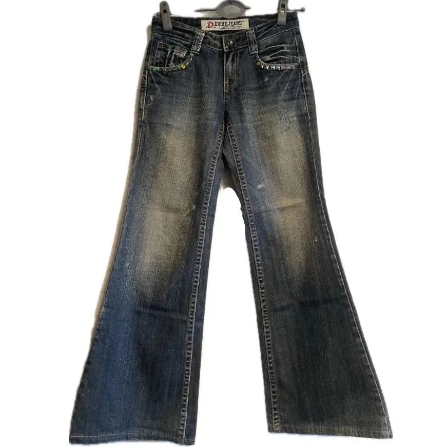 【Drive Jeans 刺繍 スタッズ バギー デニム フレアパンツ】 美品】Drive Jeans 刺繍 スタッズ バギー デニム フレアパンツ