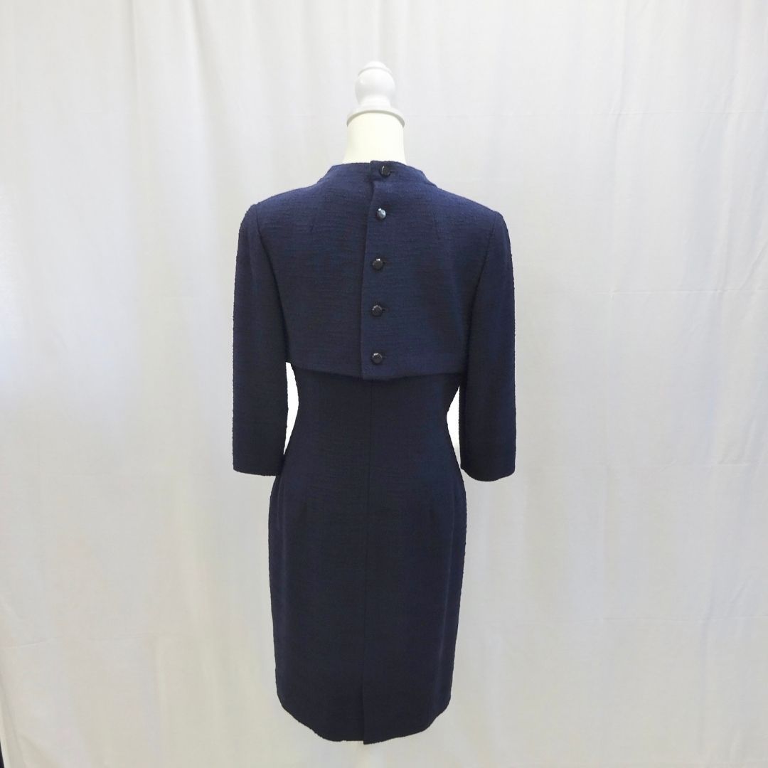 Courreges クレージュ 11号 ワンピース 7分丈 紺 ネイビー 卒業式 入学 