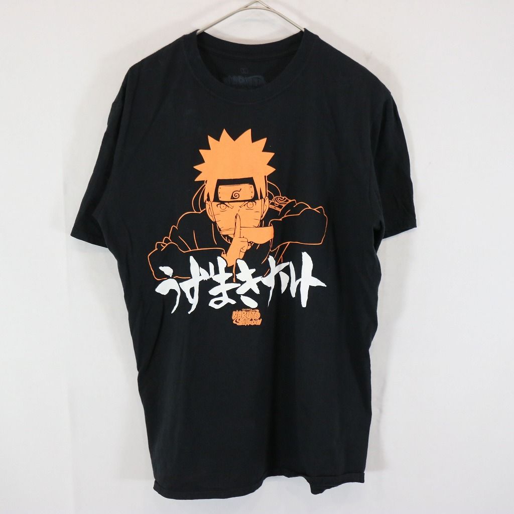 NARUTO 疾風伝 イラスト 半袖Ｔシャツ アニメ うずまきナルト ブラック