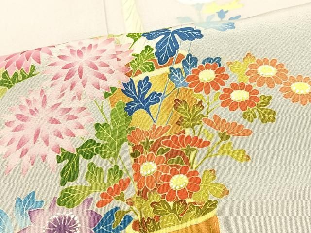 平和屋着物○本加賀友禅作家 水野博 色留訪問着 花籠文 正絹 逸品