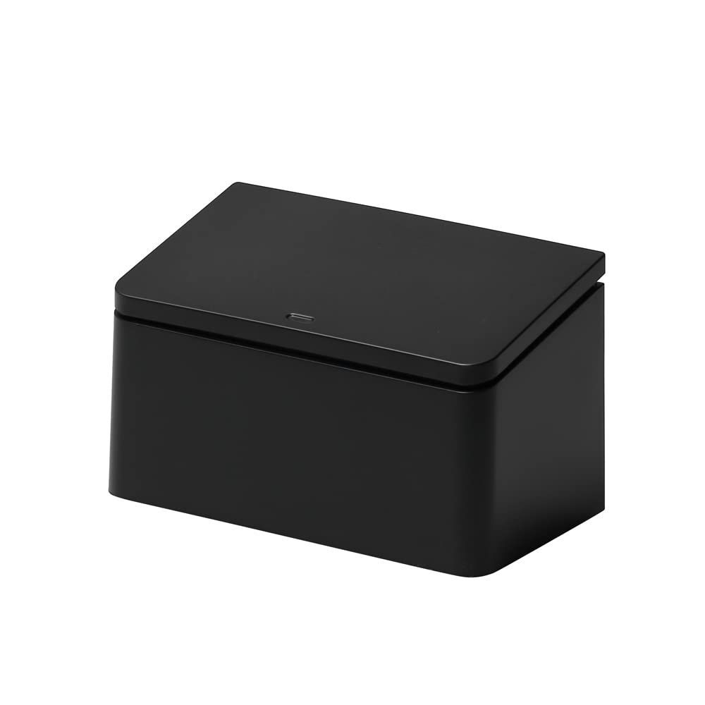 1.8L TUBELOR ブラック flat フタ付き rectangle ゴミ箱 (チューブラー ideaco(イデアコ) フラットレクタングル)