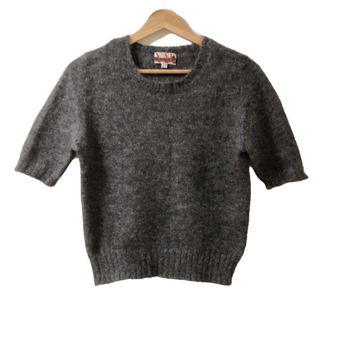 VALENTINO バレンチノ 七分袖セーター サイズ9 M レディース - グレー クルーネック