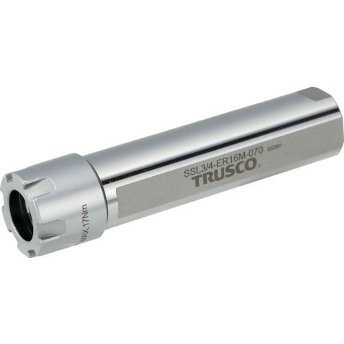 ＴＲＵＳＣＯ　ＮＣ旋盤用ストレートシャンクコレットホルダ　フラット付きＥＲＭコレットホルダＳＳＬ型（インチ）　シャンク径１”　全長９４　ＥＲ２０用