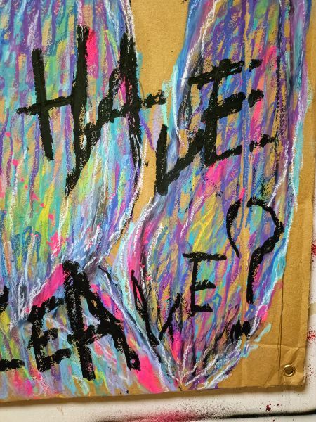 【段ボールペイント】Do you have words to leave? 段ボールペイント】Do you have words to leave?