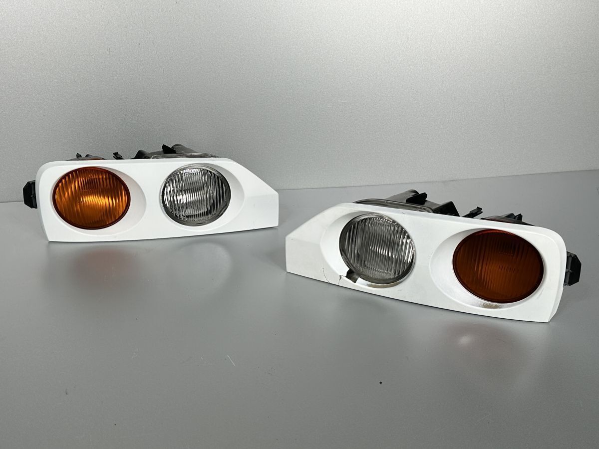 R33系 スカイライン HR33 ECR33 後期 純正 左右フォグランプ フォグライト Assy 白 ホワイト 114-66239R 114-66239L 現状 補修用 管理27447