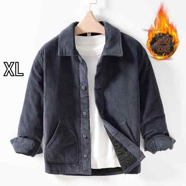 XL 秋冬 コーデ メンズ 服 シンプル ファッション オシャレ 大人 かっこいい 大きいサイズ ストリート 紳士服 レトロ コーデュロイ 綿 コート ジャケット 暖かい カジュアル