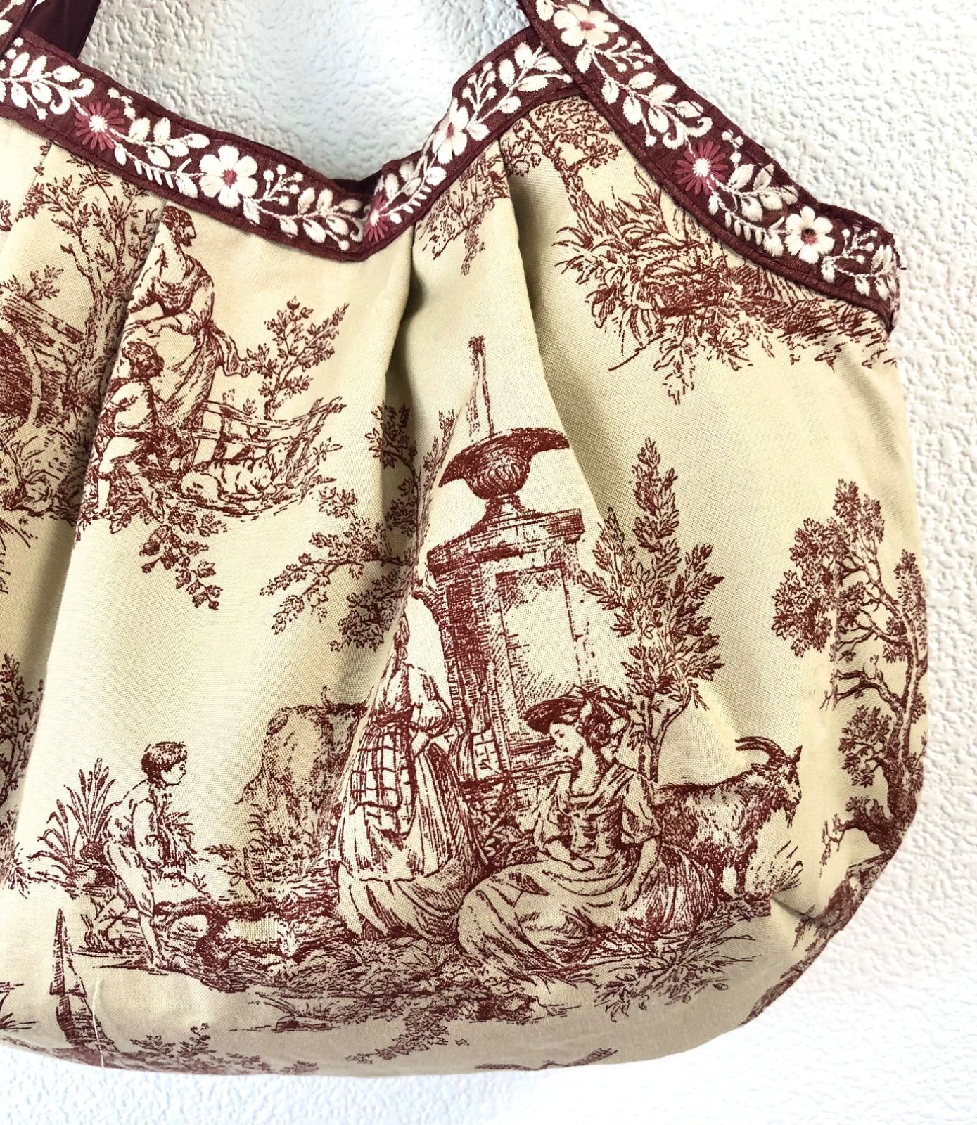 グラニーバッグ ハンドメイド 少し小さめ トワルドジュイ 輸入リボン