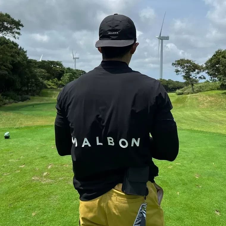 Malbongolf マルボンゴルフ トップス モックネック Tシャツ 半袖 メンズ バックロゴ ゴルフウェア