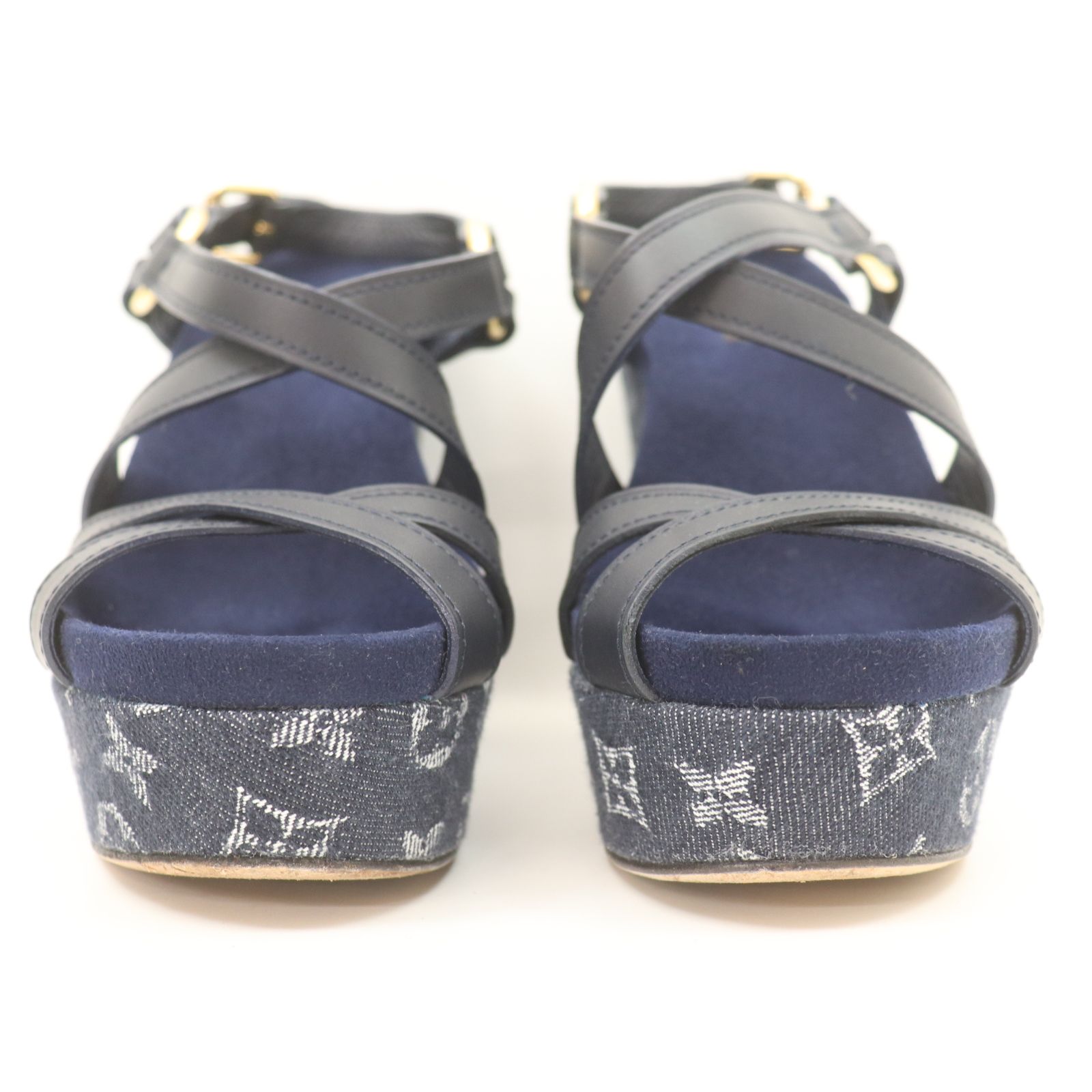 LOUIS VUITTON デニム サンダル オープントゥ