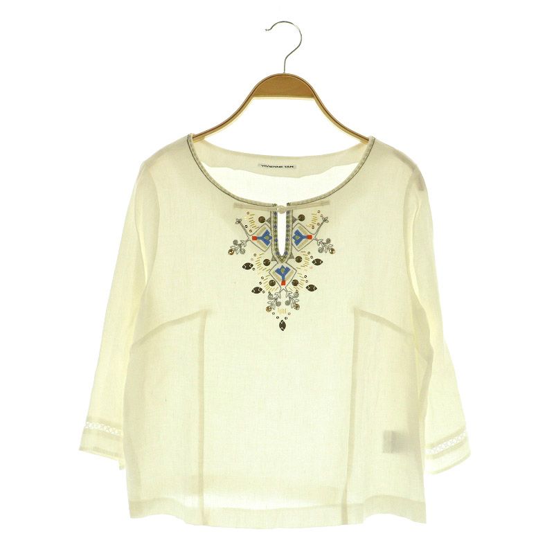 ヴィヴィアンタム VIVIENNE TAM 刺繍ブラウス 七分袖 プル