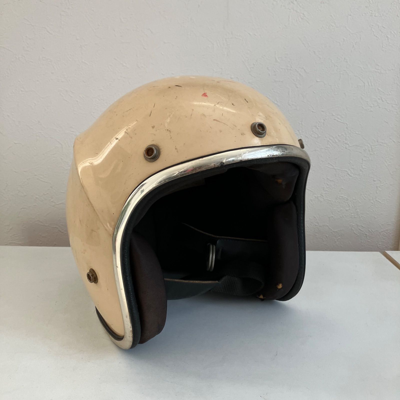 LSI☆ビンテージヘルメット 1970年代 ヘルメット ベージュ アイボリー 