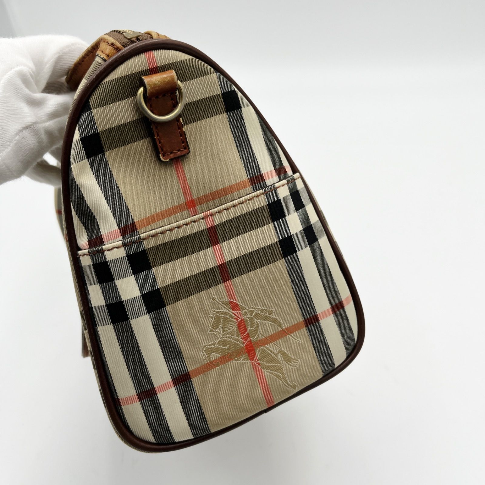 ヴィンテージ オールド 希少 レア BURBERRY バーバリー ノバチェック シャドーホース ハンドバッグ クラシックチェック ミニボストン バッグ カバン 鞄 BAG SM-1