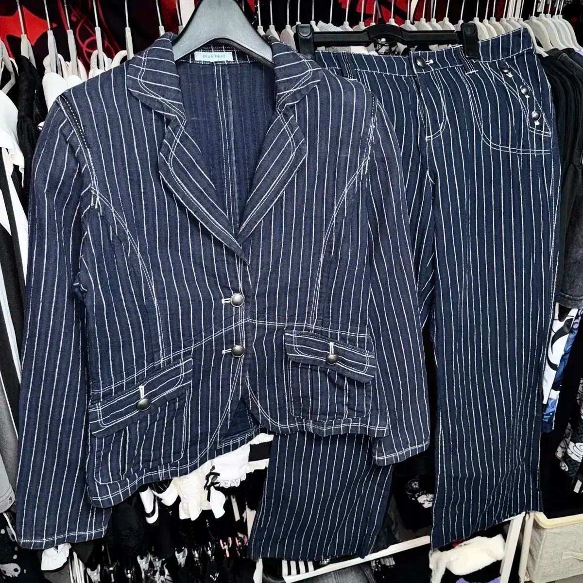 JAPANESE VINTAGE ストライプ レディース セットアップ