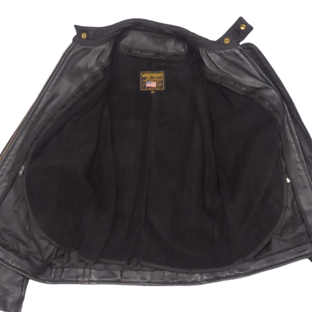 VANSON バンソン ライダース ジャケット シングル 38 黒 HH9665 - メルカリ