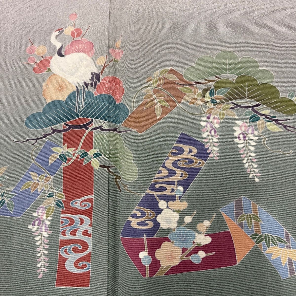 振袖 身丈155cm 裄丈66cm M 袷 山吹色 正絹 名品 中古 振袖 身丈157cm